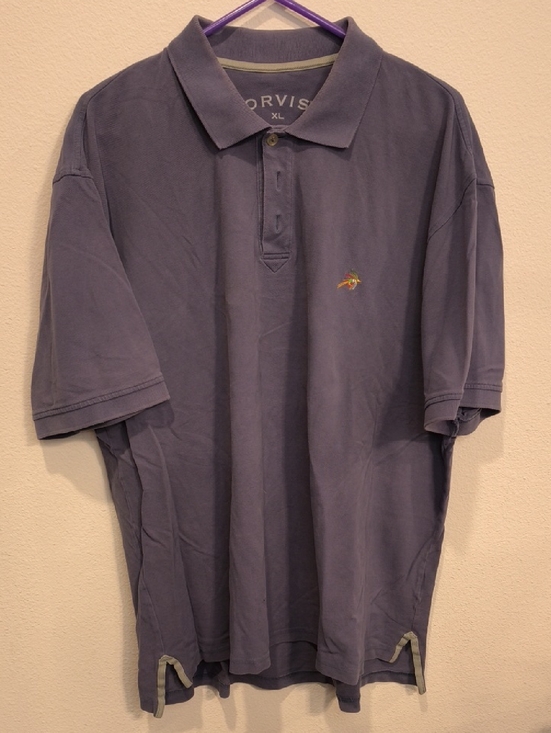 Orvis Other - Orvis Men's Dusty Blue Polo with Fly-Fishing Embroidered Motif Cotton Men's XL